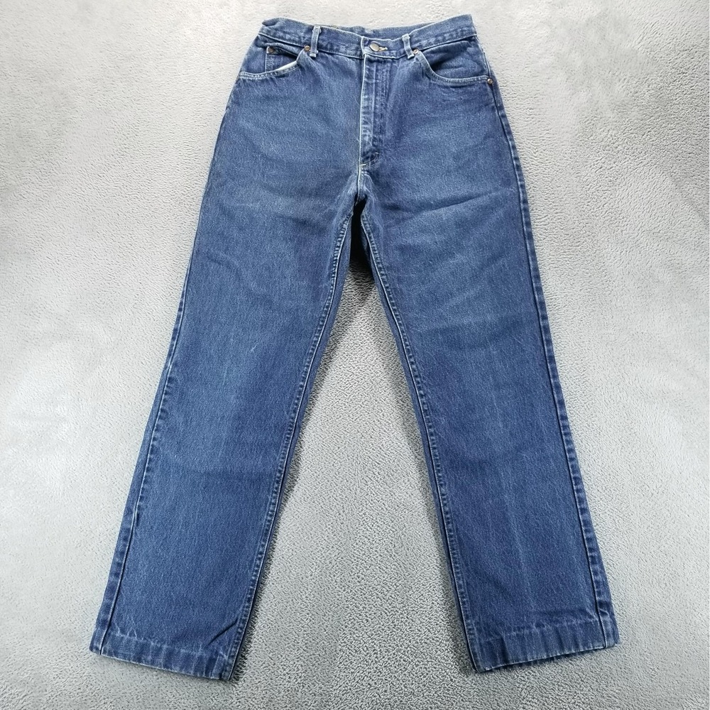 VTG Lee Jeans Womens 13 Blue Straight Relaxed Made In USA Union Made 80s